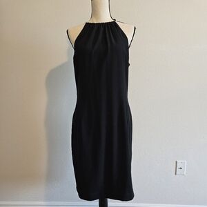 Vintage Halter Black Midi Dress